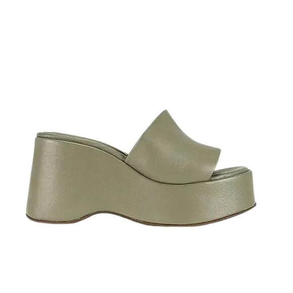 Anthropologie Intentionally Blank Platform Wedge Sandals 10 Green NEW - Picture 1 of 9